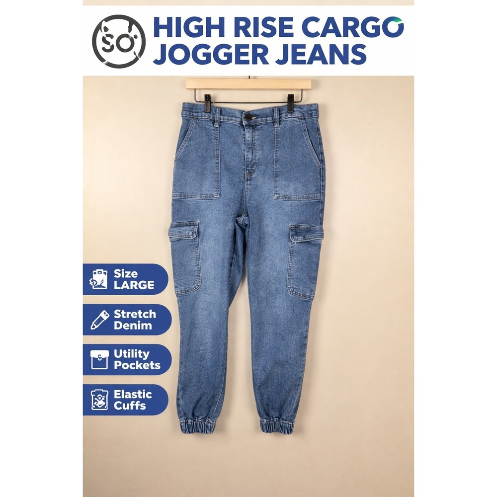 Juniors' So High‎ Rise Denim Jogger